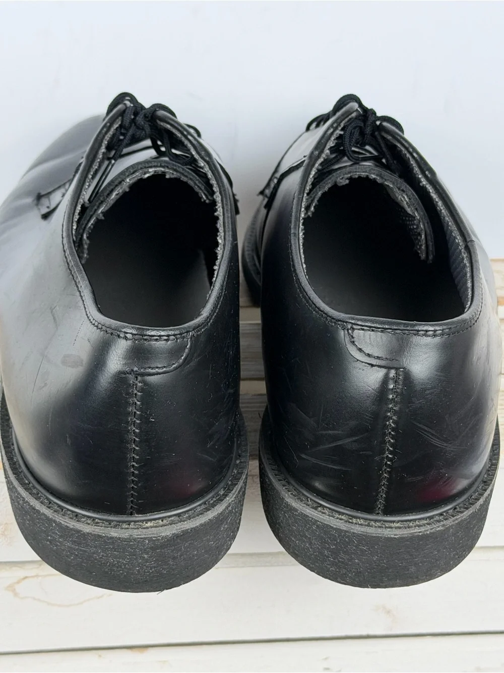 Bates Men's Leather Uniform Oxfords black leather size 10.5 Wide 3E